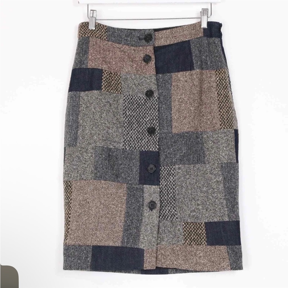 Elizabeth and James Gray Brown Midi Pencil Skirt